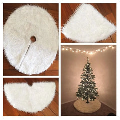 Creative White Plush Christmas Tree Skirt