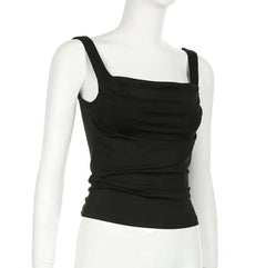 Women's Solid Color Square Collar Sleeveless Camisole